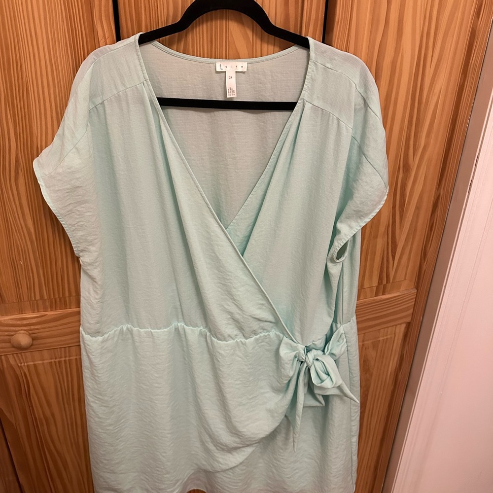 LEITH Light Blue Wrap Dress